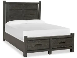 Mor Furniture Storage Beds|Beds|Aspen Valley Panel Bed W/ Storage In Sierra Brown, Queen