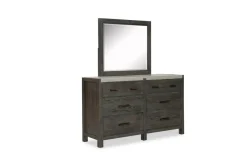 Mor Furniture Bedroom Sets|Aspen Valley Panel Bed W/ Storage, Dresser, Mirror & Nightstand In Sierra Brown, Queen