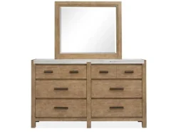 Mor Furniture Bedroom Sets|Aspen Valley Panel Bed W/ Storage, Dresser, Mirror & Nightstand In Sierra Brown, Queen