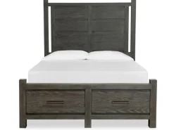 Mor Furniture Bedroom Sets|Aspen Valley Panel Bed W/ Storage, Dresser, Mirror & Nightstand In Sierra Brown, Queen