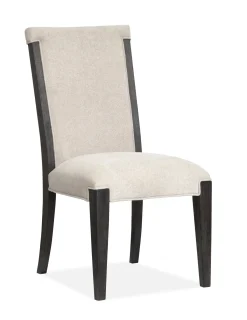Mor Furniture Dining Room Sets|Aspen Valley Stone Top Dining Table, 4 Chairs & 2 Upholstered Chairs In Ravenwood Black