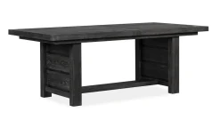 Mor Furniture Dining Room Sets|Aspen Valley Trestle Dining Table, 4 Chairs & 2 Upholstered Chairs In Ravenwood Black