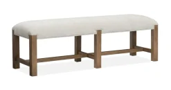 Mor Furniture Seating For 6|Dining Room Sets|Aspen Valley Trestle Dining Table, 4 Chairs & Bench In Sierra Brown