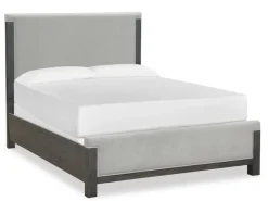 Mor Furniture Bedroom Sets|Aspen Valley Upholstered Panel Bed, Dresser, Mirror & Nightstand In Sierra Brown, Queen