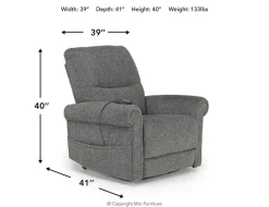 Mor Furniture Lift Chairs|Recliners|Aureta 2 Power Lift Chair In Charcoal