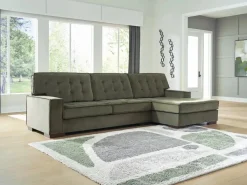 Mor Furniture Sectionals|Austen Sofa Chaise Sectional In Olive, Left Facing