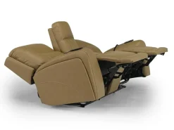 Mor Furniture Reclining Loveseats|Loveseats|Banks 3 Power Console Loveseat In Chesapeake Charcoal Leather