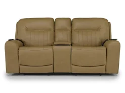 Mor Furniture Reclining Loveseats|Loveseats|Banks 3 Power Console Loveseat In Chesapeake Charcoal Leather