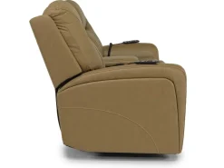 Mor Furniture Reclining Loveseats|Loveseats|Banks 3 Power Console Loveseat In Chesapeake Charcoal Leather