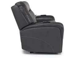 Mor Furniture Reclining Loveseats|Reclining Sofas|Banks 3 Power Loveseat In Leather Chesapeake Charcoal