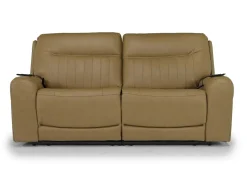 Mor Furniture Living Room Sets|Banks 3 Power Sofa & Loveseat In Leather Chesapeake Charcoal