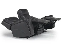 Mor Furniture Reclining Sofas|Sofas|Banks 3 Power Sofa In Chesapeake Charcoal Leather