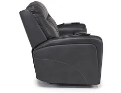 Mor Furniture Reclining Sofas|Sofas|Banks 3 Power Sofa In Chesapeake Charcoal Leather
