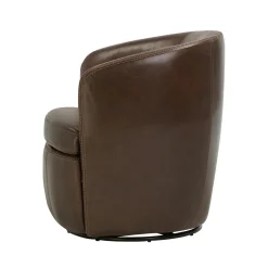 Mor Furniture Chairs|Barolo Leather Swivel Club Chair In Caramel