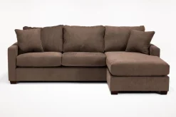 Mor Furniture Sofas|Barrett Reversible Sofa Chaise In Fisk Smoke