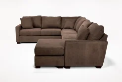 Mor Furniture Sectionals|Barrett Tux Sofa Chaise Sectional In Fisk Smoke, Right Facing