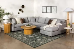 Mor Furniture Sectionals|Barrett Tux Sofa Chaise Sectional In Fisk Smoke, Right Facing