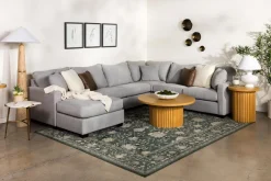 Mor Furniture Sectionals|Barrett Tux Sofa Chaise Sectional In Fisk Smoke, Right Facing