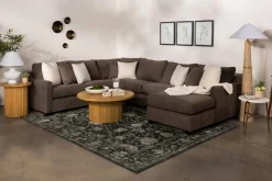 Mor Furniture Sectionals|Barrett Tux Sofa Chaise Sectional In Fisk Smoke, Right Facing