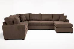 Mor Furniture Sectionals|Barrett Tux Sofa Chaise Sectional In Fisk Smoke, Right Facing
