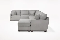 Mor Furniture Sectionals|Barrett Tux Sofa Chaise Sectional In Fisk Smoke, Right Facing