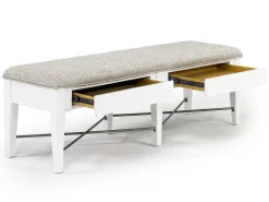 Mor Furniture Dining Benches|Bay Creek Bench W/ Storage In Light Gray