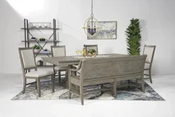 Mor Furniture Dining Benches|Bay Creek Bench W/ Storage In Light Gray