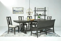 Mor Furniture Dining Benches|Bay Creek Bench W/ Storage In Light Gray
