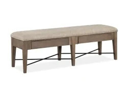 Mor Furniture Dining Benches|Bay Creek Bench W/ Storage In Light Gray