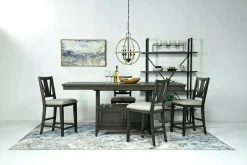 Mor Furniture Counter Height Stools|Barstools|Bay Creek Counter Height Stool In Graphite, V-Back