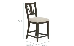 Mor Furniture Counter Height Stools|Barstools|Bay Creek Counter Height Stool In Graphite, V-Back
