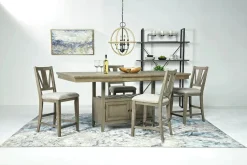 Mor Furniture Seating For 4|Counter Height Dining Sets|Bay Creek Counter Height Extendable Dining Table & 4 Stools In Graphite