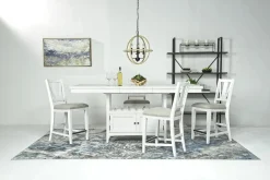 Mor Furniture Seating For 4|Counter Height Dining Sets|Bay Creek Counter Height Extendable Dining Table & 4 Stools In Graphite