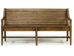 Mor Furniture Seating For 6|Dining Room Sets|Bay Creek Extendable Dining Table, 4 V-Back Chairs & High Back Bench In Graphite