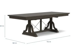 Mor Furniture Seating For 6|Dining Room Sets|Bay Creek Extendable Dining Table, 4 V-Back Chairs & High Back Bench In Graphite