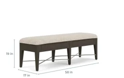 Mor Furniture Seating For 6|Dining Room Sets|Bay Creek Extendable Dining Table, 4 V-Back Chairs & High Back Bench In Graphite