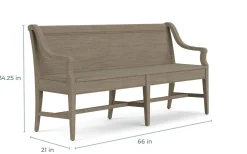 Mor Furniture Seating For 6|Dining Room Sets|Bay Creek Extendable Dining Table, 4 V-Back Chairs & High Back Bench In Graphite