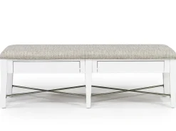 Mor Furniture Seating For 6|Dining Room Sets|Bay Creek Extendable Dining Table, 4 V-Back Chairs & High Back Bench In Graphite