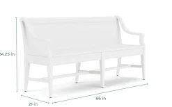 Mor Furniture Seating For 6|Dining Room Sets|Bay Creek Extendable Dining Table, 4 V-Back Chairs & High Back Bench In Graphite