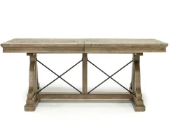 Mor Furniture Seating For 6|Dining Room Sets|Bay Creek Extendable Dining Table, 4 V-Back Chairs & High Back Bench In Graphite