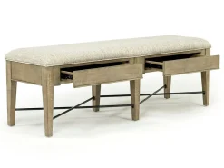 Mor Furniture Seating For 6|Dining Room Sets|Bay Creek Extendable Dining Table, 4 V-Back Chairs & High Back Bench In Graphite