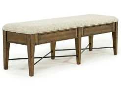 Mor Furniture Seating For 6|Dining Room Sets|Bay Creek Extendable Dining Table, 4 V-Back Chairs & High Back Bench In Graphite