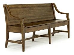 Mor Furniture Seating For 6|Dining Room Sets|Bay Creek Extendable Dining Table, 4 V-Back Chairs & High Back Bench In Graphite