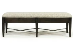 Mor Furniture Seating For 6|Dining Room Sets|Bay Creek Extendable Dining Table, 4 V-Back Chairs & High Back Bench In Graphite