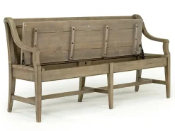 Mor Furniture Seating For 6|Dining Room Sets|Bay Creek Extendable Dining Table, 4 V-Back Chairs & High Back Bench In Graphite