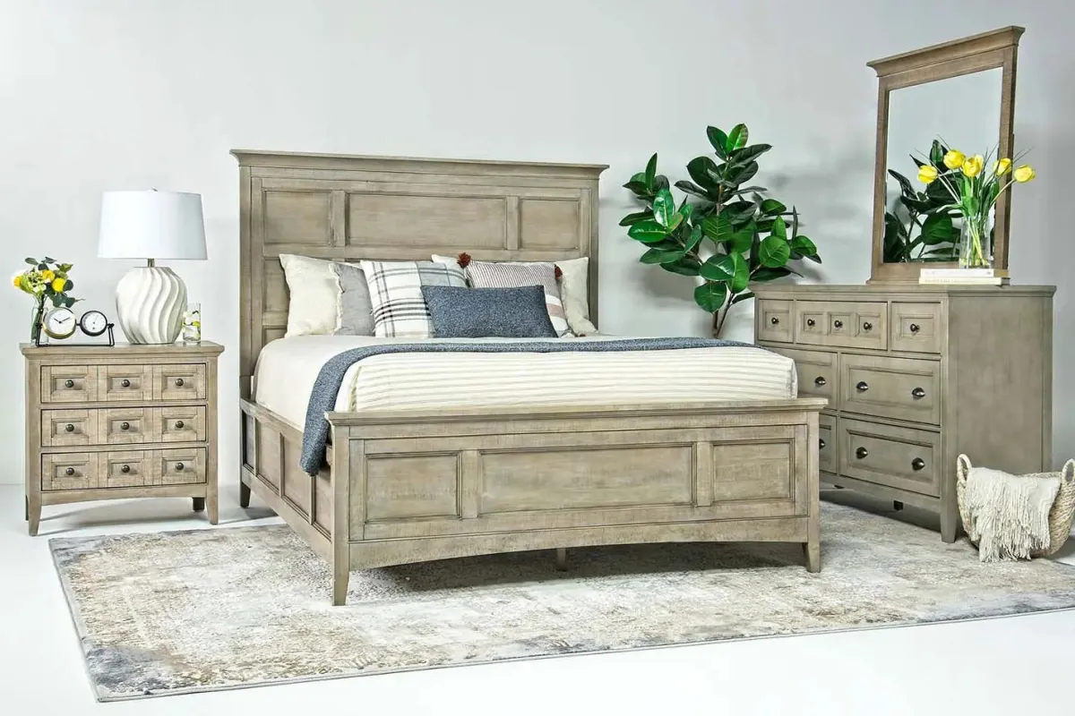 Mor Furniture Beds|Bay Creek Panel Bed In Light Gray, Queen