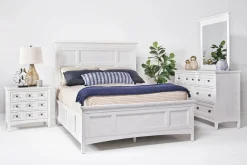 Mor Furniture Bedroom Sets|Bay Creek Panel Bed W/ Storage, Dresser, Mirror & Nightstand In Nutmeg, Queen Toasted Nutmeg