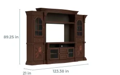 Mor Furniture Tv Stands|Entertainment Centers|Bella 4 Piece Entertainment Center In Brown
