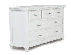 Mor Furniture Bedroom Sets|Bella Panel Bed, Dresser, Mirror & Nightstand In White, Twin