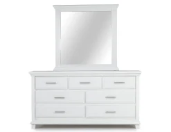 Mor Furniture Bedroom Sets|Bella Panel Bed, Dresser, Mirror & Nightstand In White, Twin